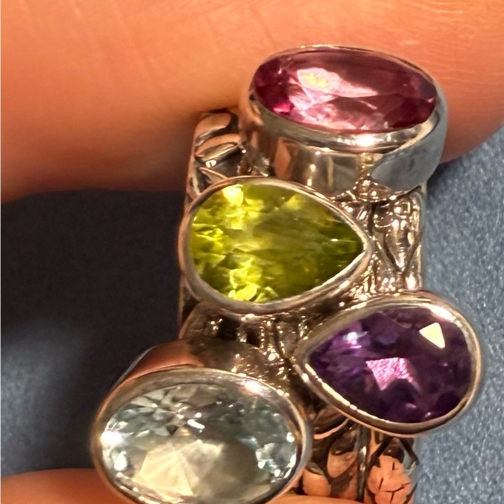 Samuel B. Multi-Gemstone Silver Stacking Rings (S… - image 3